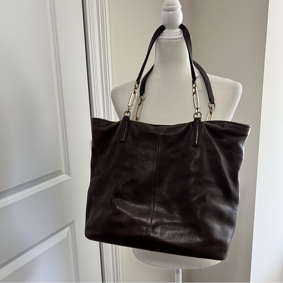Coach Madison Pebbled Leather Tote in Espresso/Eggplant - Picture 5 of 16
